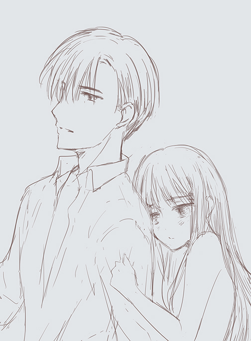 後ろから抱きつく妹